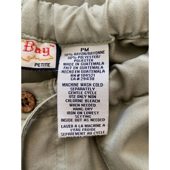 Jamaica Bay Petite Women’s Cropped Elastic Waist Pants Sage Green Rayon Blend PM - Picture 4 of 8